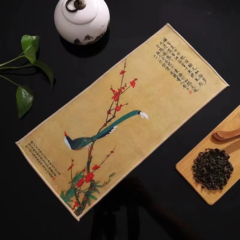 功夫茶巾高档茶布吸水加厚茶具毛巾茶几茶桌布禅意抹布垫茶台配件
