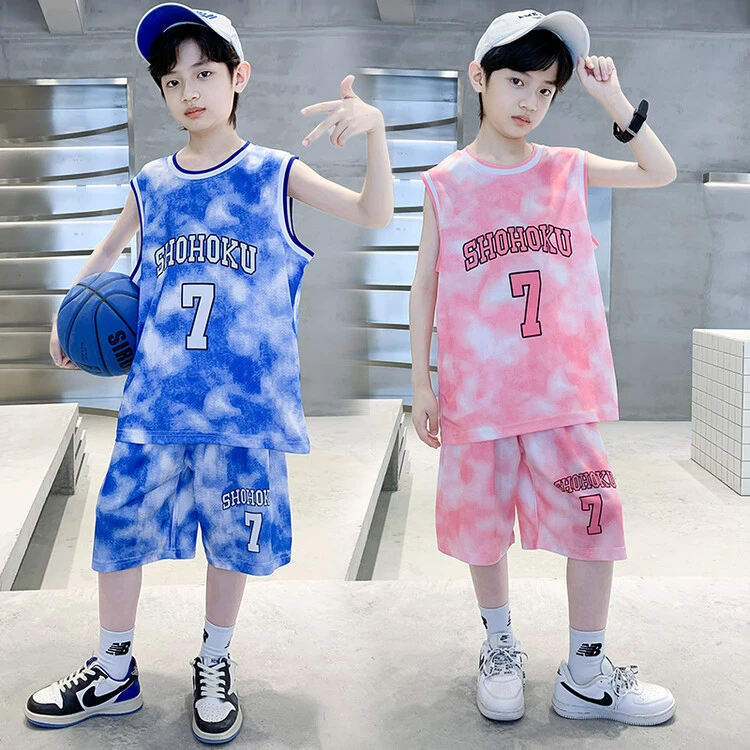 男童篮球服2023夏季新款中大童女童灌篮高手球衣无袖背心速干套装
