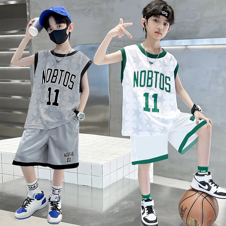 儿童篮球服背心套装男童11号球衣夏季学生训练速干透气队服无袖潮