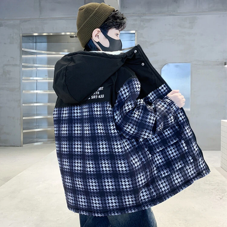 儿童装男童冬装外套2023新款冬季中大童加绒秋冬棉衣男孩派克服潮