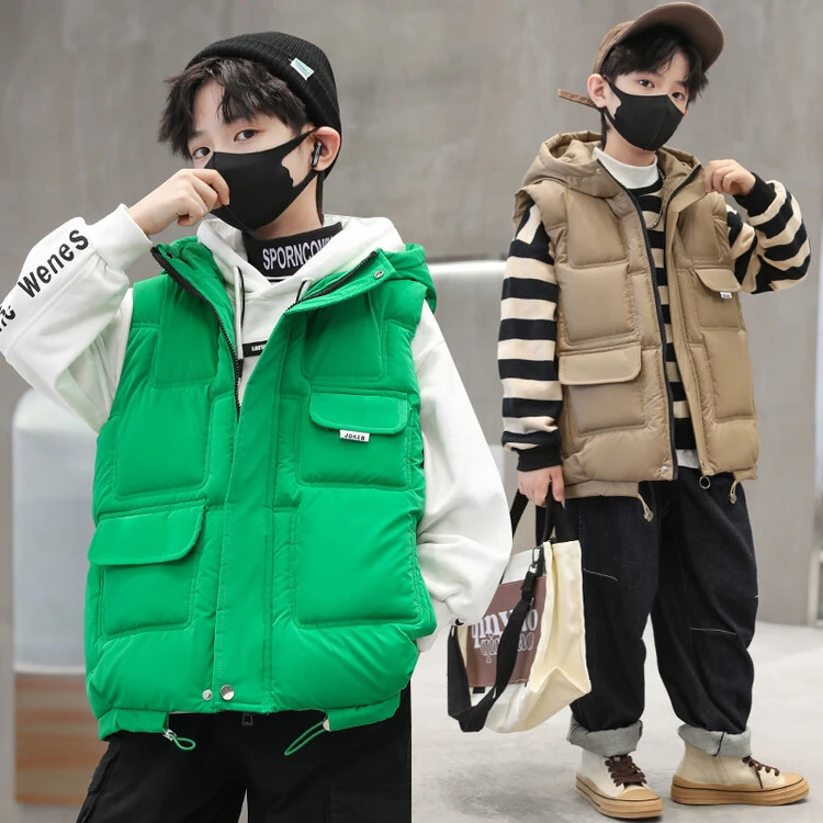 童装男童夹棉马甲外穿秋冬款2024新款中大童背心儿童冬装棉马夹潮