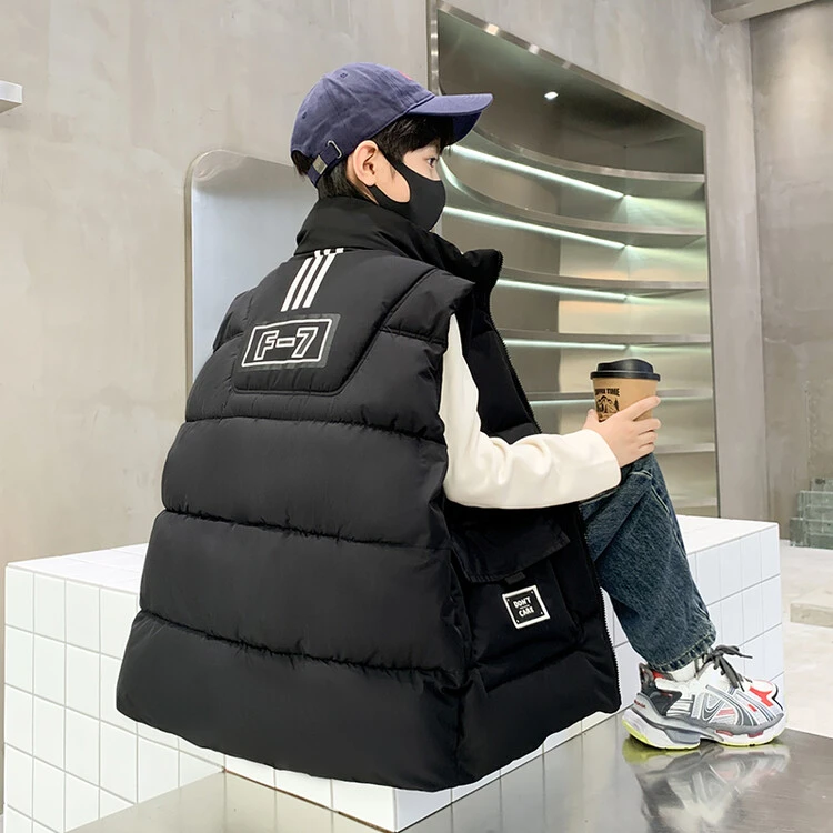 男童加厚马甲秋冬款洋气2024新款中大儿童冬装加棉马夹网红冬季潮