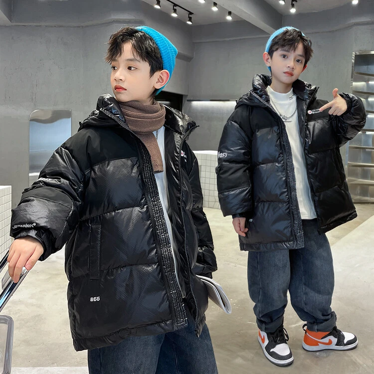 男童加绒外套冬款棉衣2023新款儿童加厚拼接棉袄男孩酷帅冬装棉服