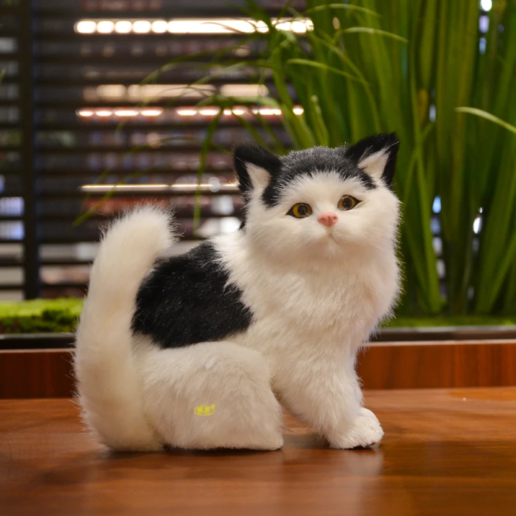 仿真猫咪轻奢坐姿高端猫咪创意假猫动物摆件客厅酒柜装饰品摆件