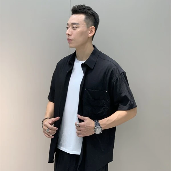 T&X/梯形2023夏季男士宽松薄款简约休闲百搭衬衫( 单上衣 )(0059)