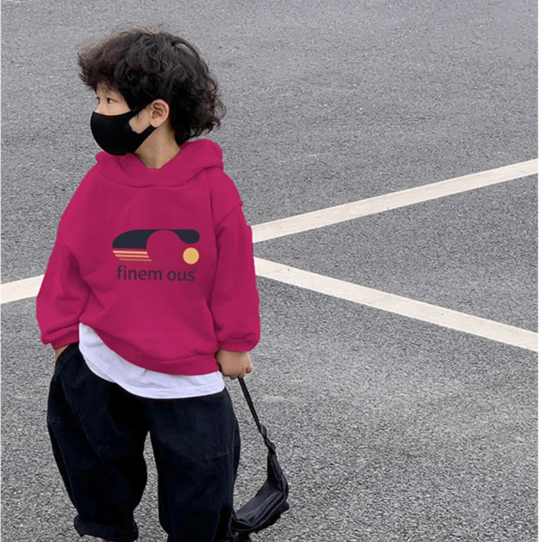 儿童连帽卫衣潮牌火龙果配色男女童秋季新品连帽春秋上衣宝宝卫衣