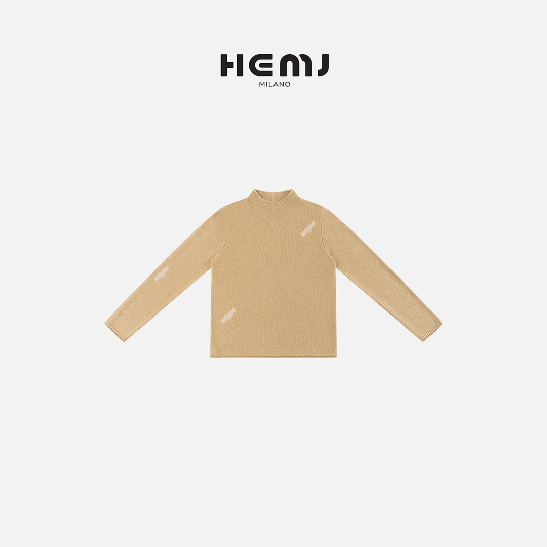 HEMJ 拾光 秋冬半高领简约圆领羊毛打底衫 MC1D4097