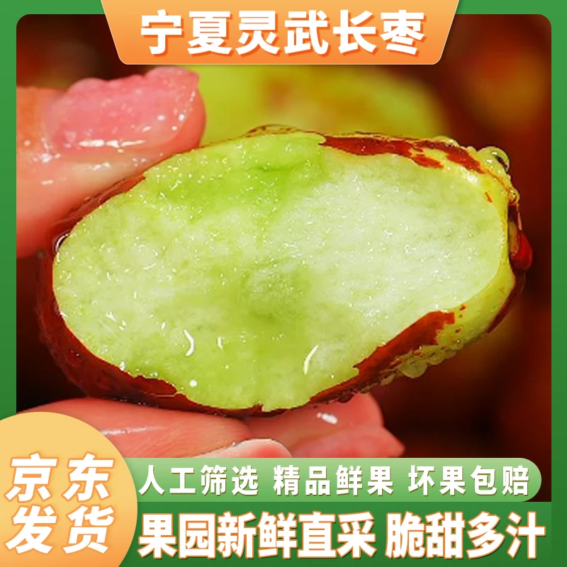 【京东空运】宁夏灵武长枣脆甜多汁现摘现发新鲜水果皮薄肉厚1/2斤