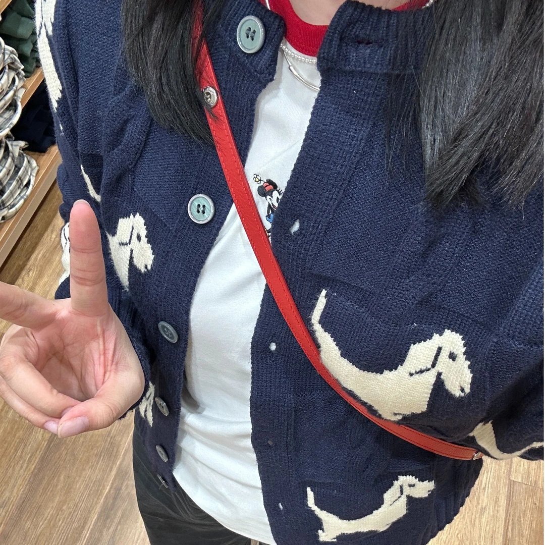 TAOJIA FAMILY 卡通款提花蓝色韩版秋冬休闲百搭微胖显瘦大码毛衣