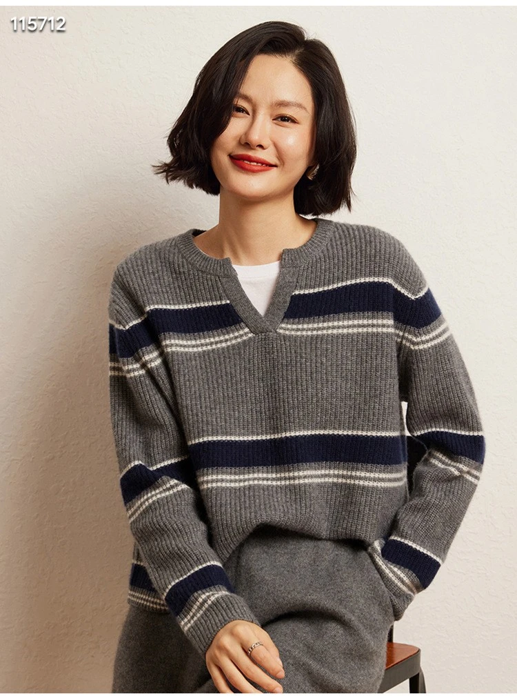 冬装新款羊绒衫女V领宽松显瘦减龄百搭短款加厚毛衣