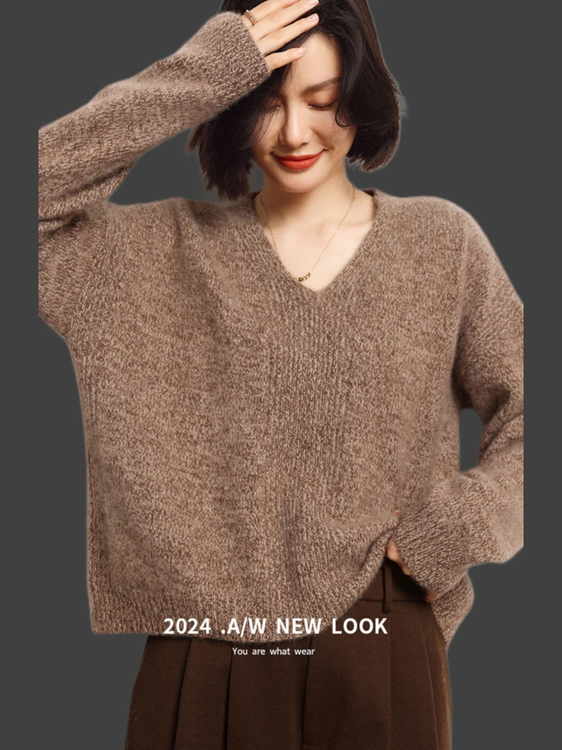 秋冬新款羊绒衫宽松显瘦休闲百搭时尚女士毛衣