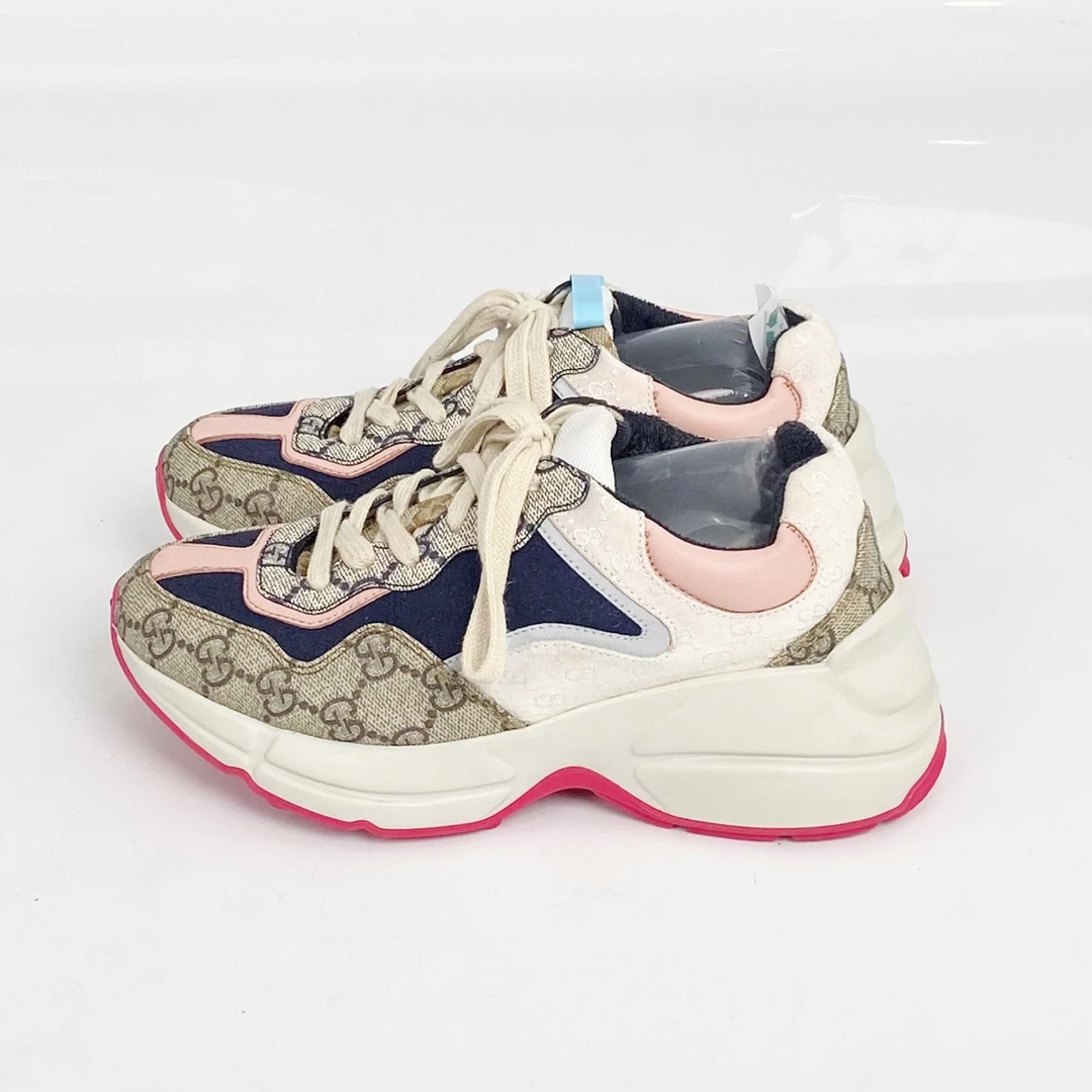 95新 GUCCI/古驰 35.5码 古驰Gucci 白粉老爹鞋 98新 lm452