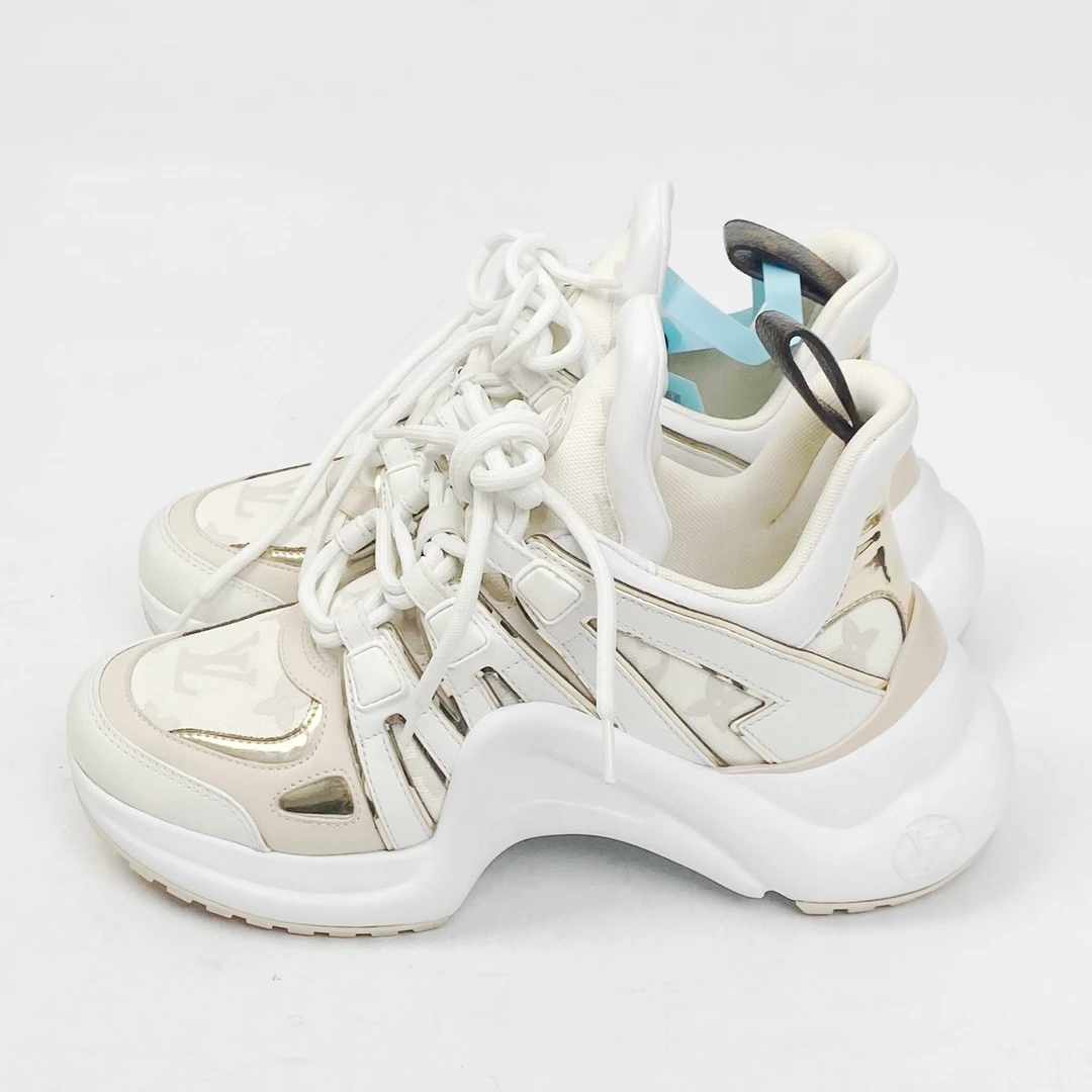 99新 LouisVuitton/路易威登 36码 LV白色印花老爹鞋 99新 lm1132