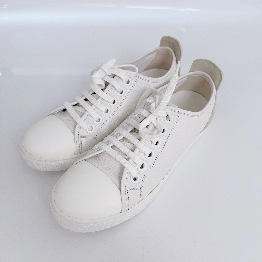 36码/LV/路易威登 压纹满印小白鞋/98新/jm08396