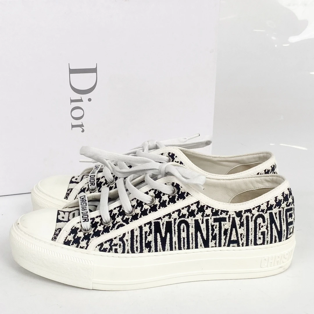 37码 Dior 千鸟格满印板鞋 97新 lm558