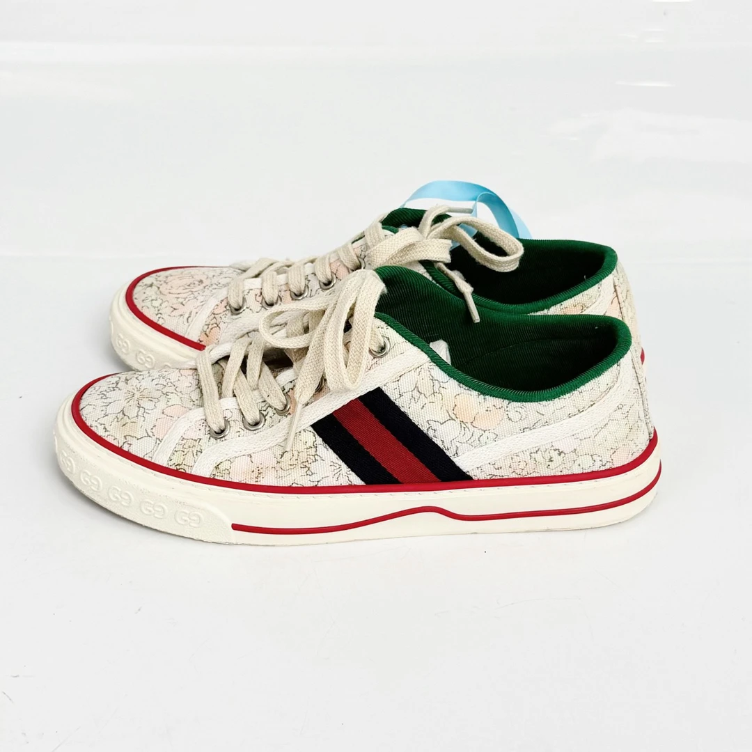 37码 古驰Gucci 1977薄荷绿帆布鞋 99新 lm437