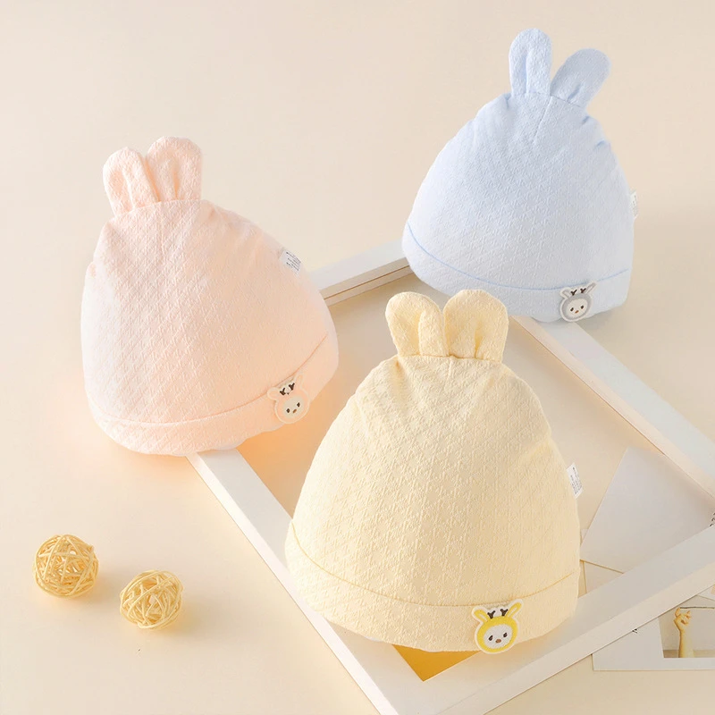 婴幼儿帽子纯棉双层新生儿无骨胎帽春秋薄款初生儿宝宝帽四季可用