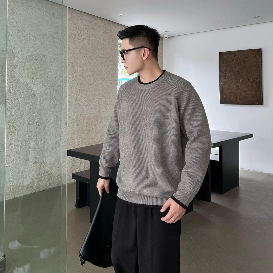 22号穿搭【慵懒周末】秋冬假两件保暖毛衣男设计款加厚针织衫