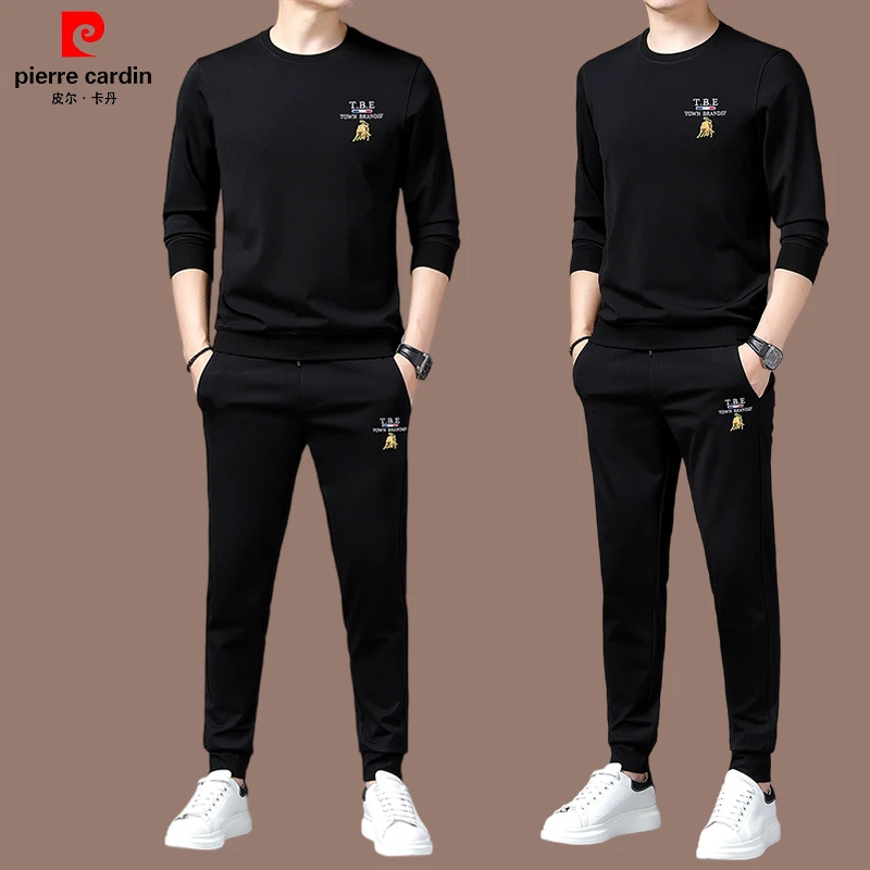 【国际品牌皮尔卡丹】高端桑蚕丝春秋季男士休闲运动套装男卫衣潮流