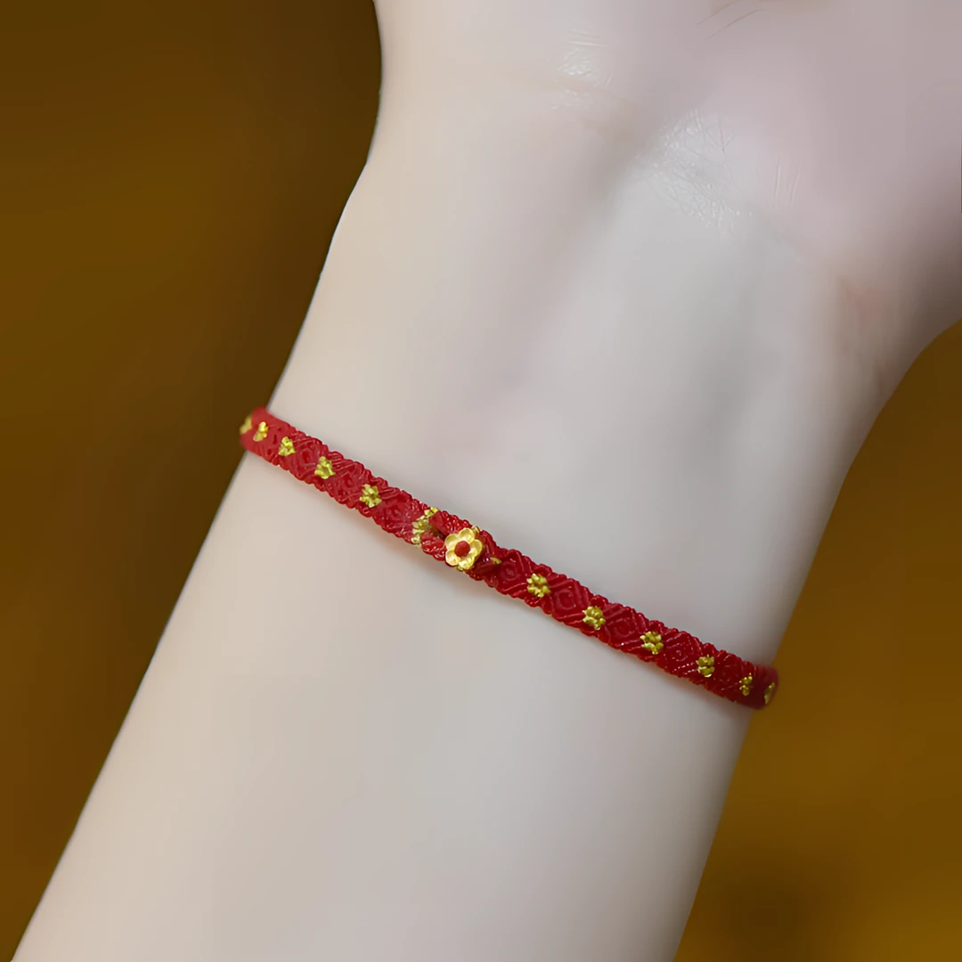 铜合金手链 「中国红」有钱花编绳女手绳手工编织手链国潮新年礼物