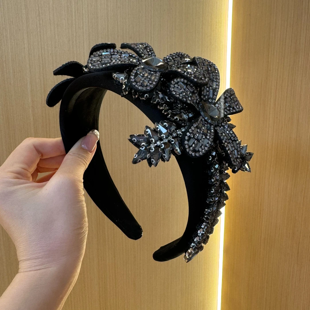 首仕 原创设计【6694】韩版水钻花朵发箍优雅百搭显脸小头饰