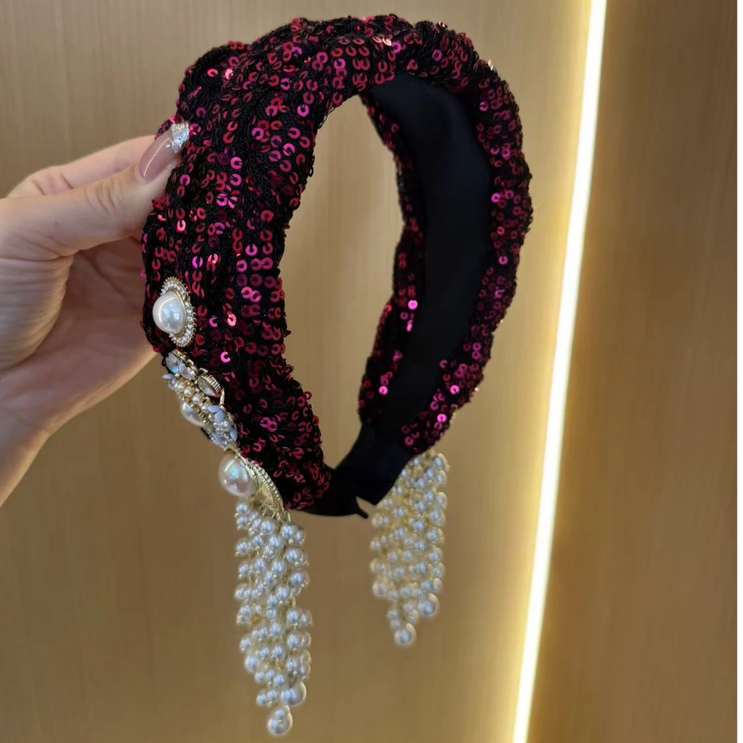 首仕 原创设计【6753】日韩气质复古百搭红色秋冬时尚法式头箍