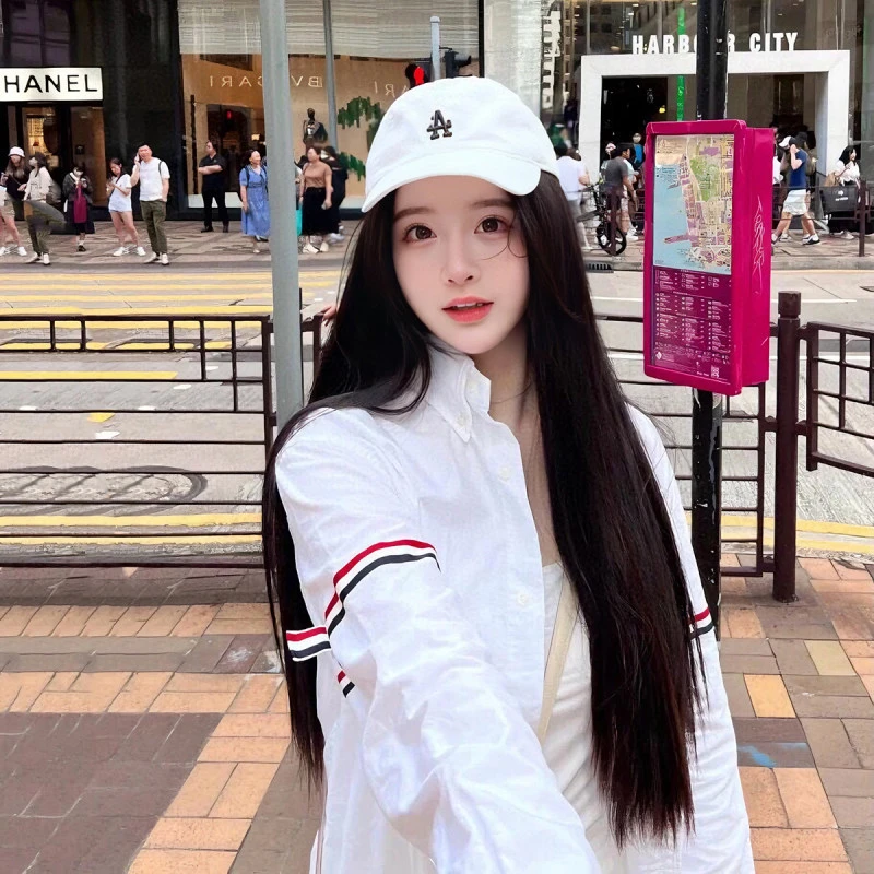 潮牌TB白衬衫男牛津纺纯棉网红明星同款长袖秋季衬衣外套女情侣装