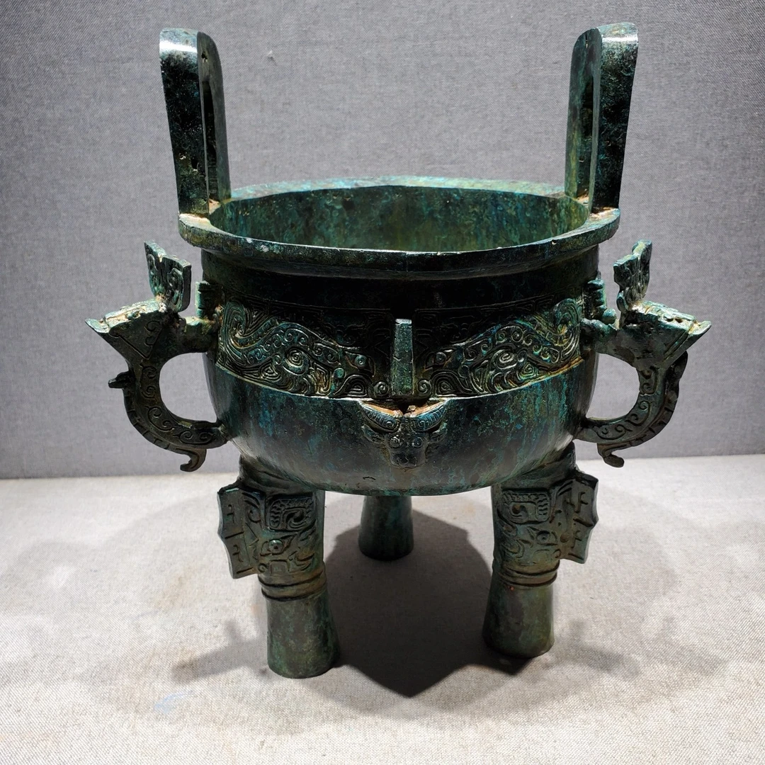 古铜坊复刻商代青铜器吾耳鼎仿古青铜器摆件礼品