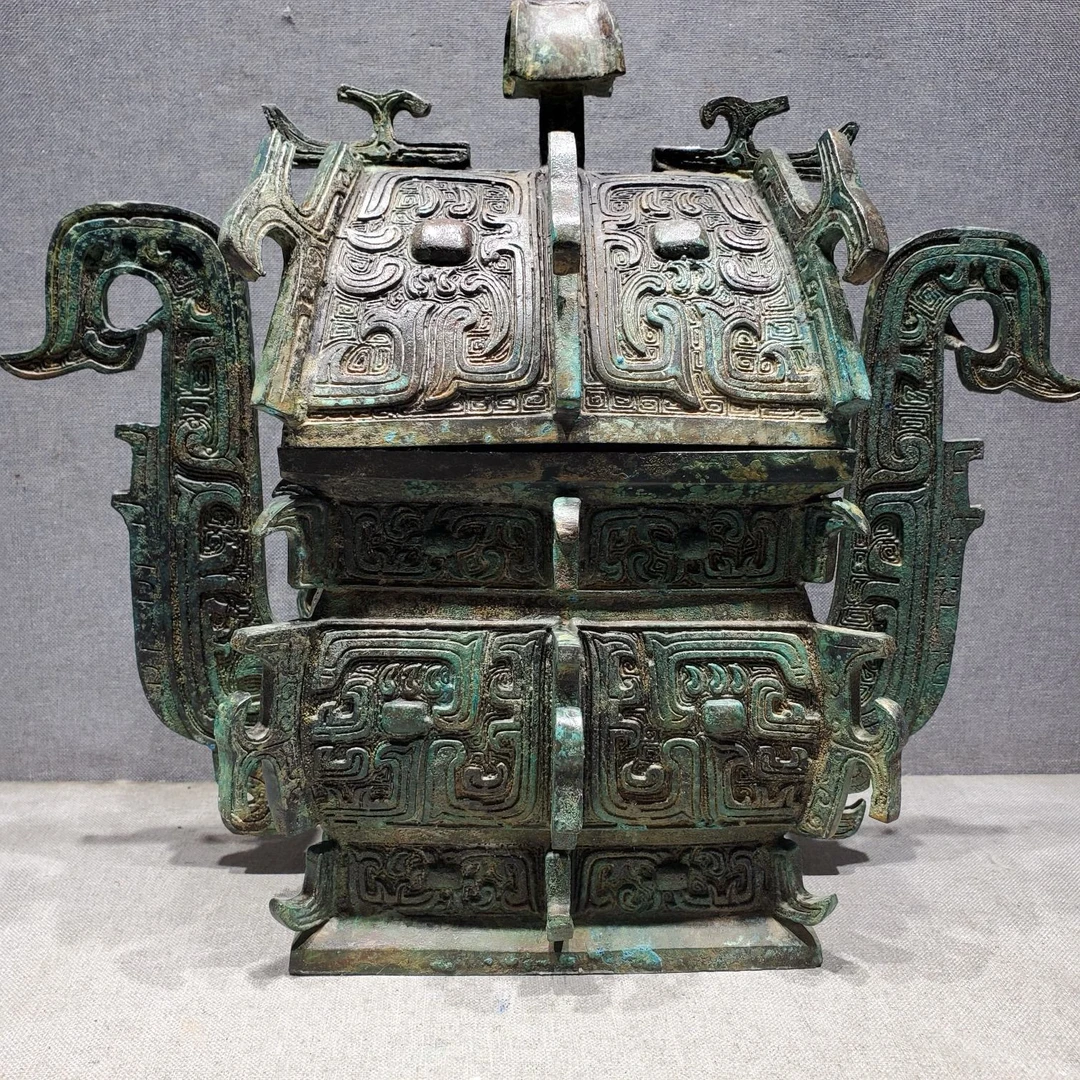 古铜坊复刻西周青铜器师遽（ju）方彝（小号）仿古青铜器