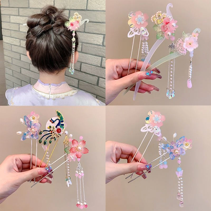 古风发簪儿童女童宝宝古风发饰3到9岁发簪汉服配饰儿童发钗小女孩