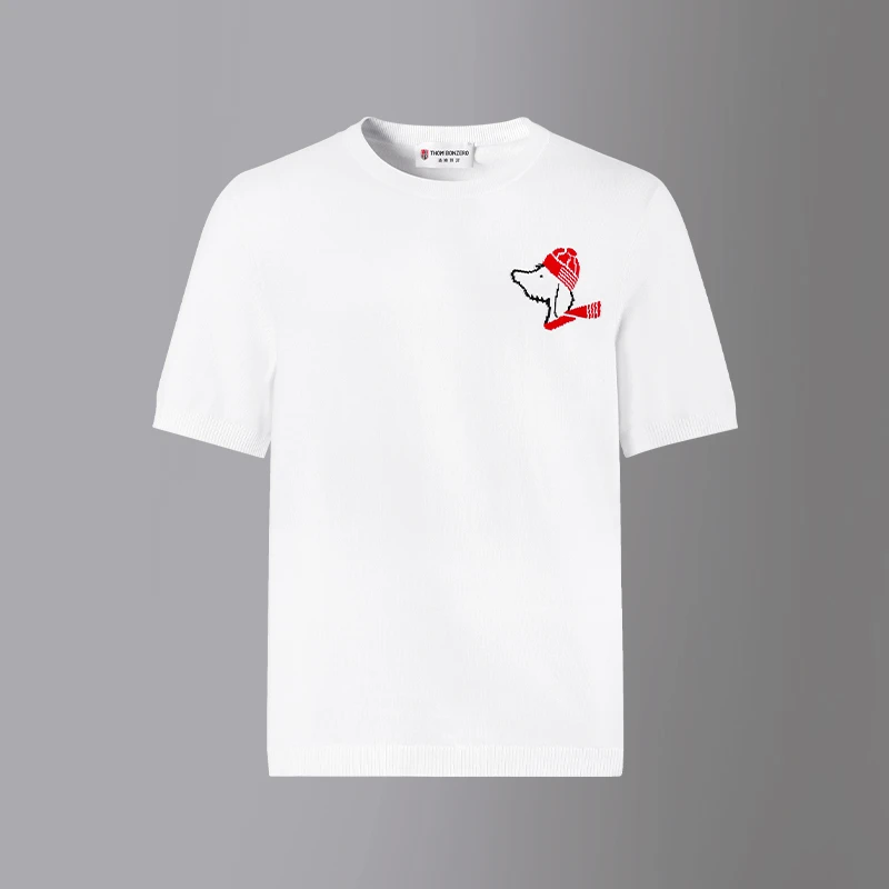 提花潮牌半袖男士短袖t恤男装衣服夏季纯棉白色内搭品质打底衫