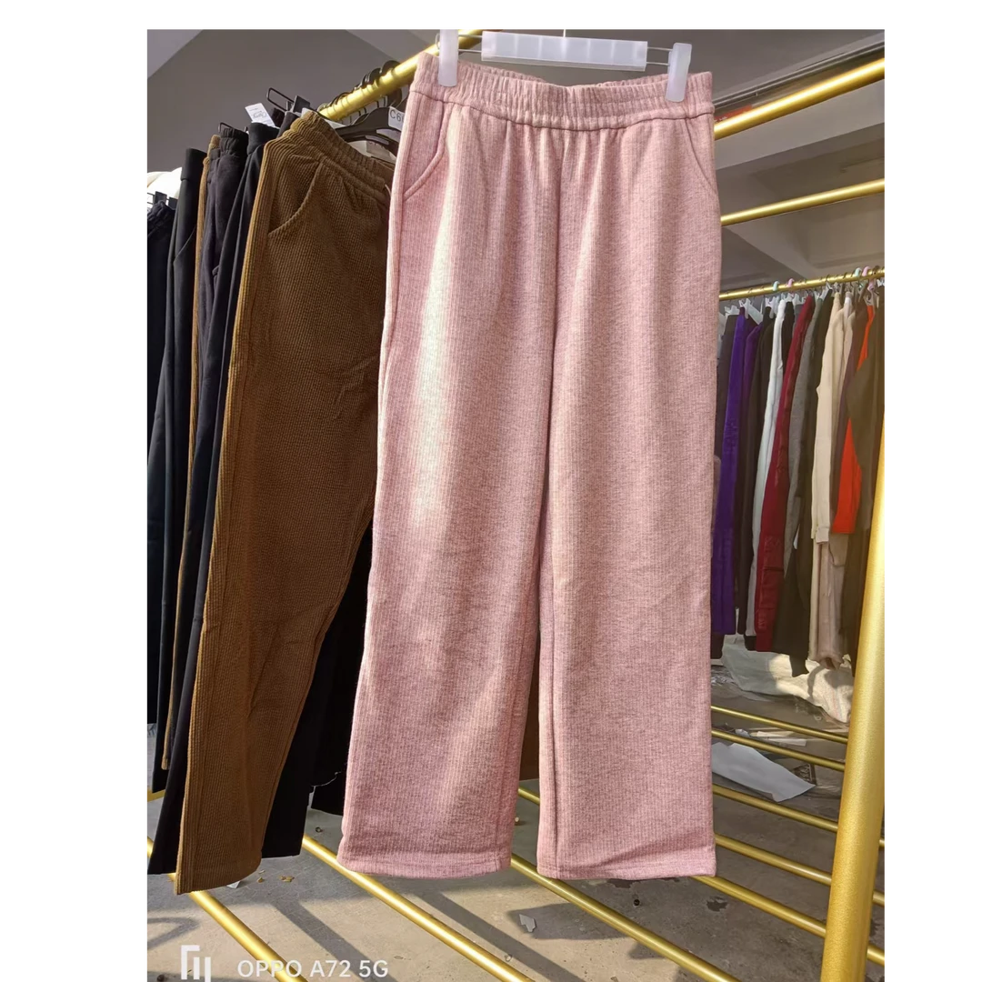 女士加绒藕粉色阔腿裤（175）