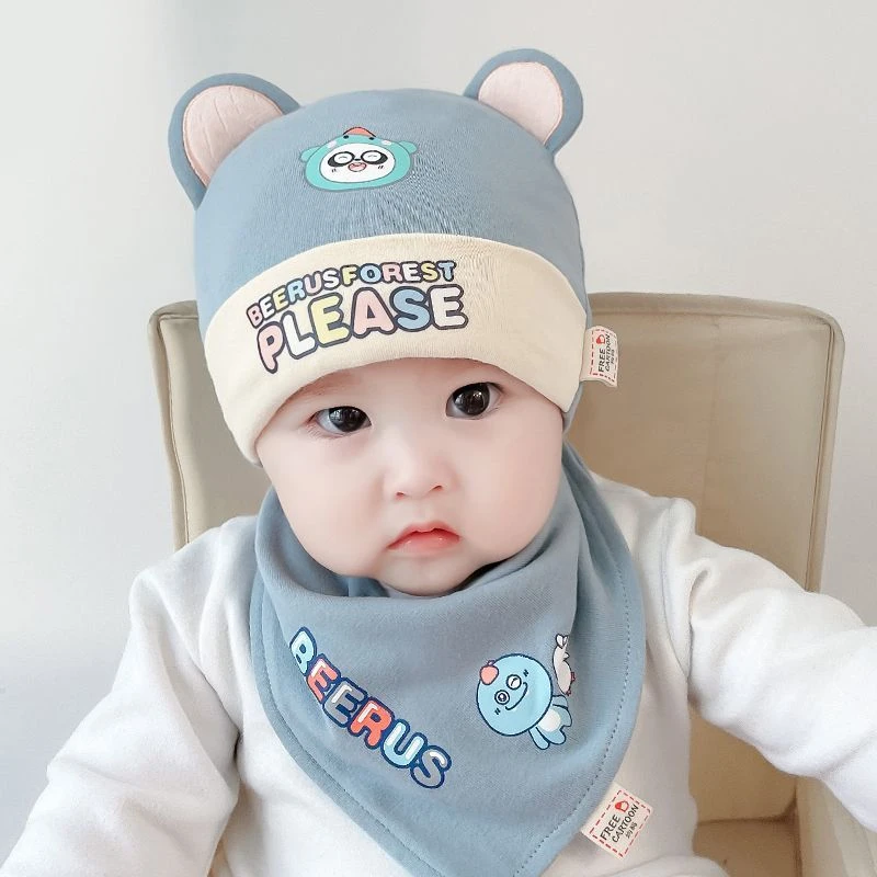 婴儿帽子秋冬季婴幼儿可爱超萌春秋款棉布加厚冬季宝宝新生儿胎帽