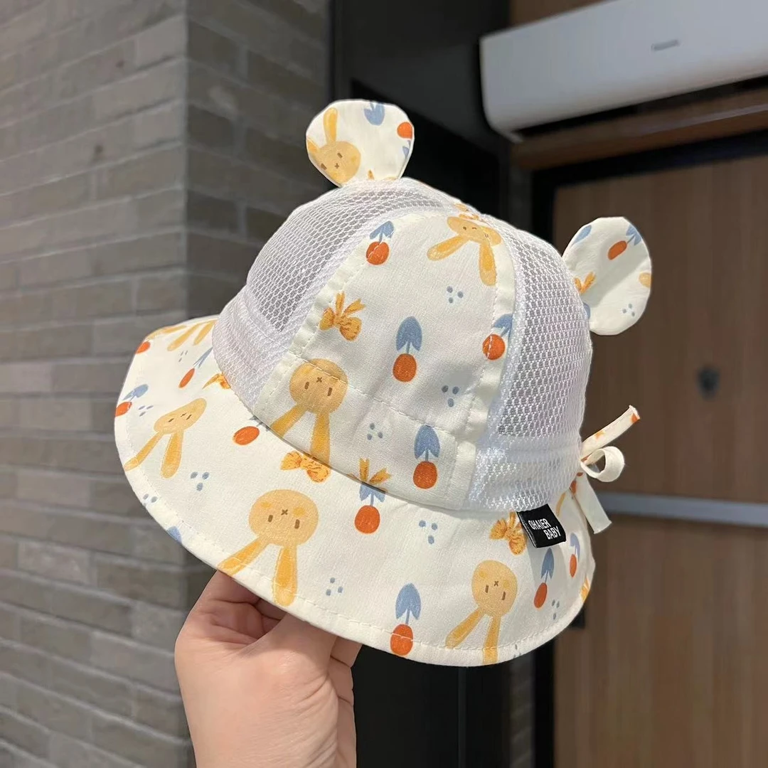 婴儿遮阳帽夏季薄款女宝宝帽子夏款儿童防晒帽男宝女童太阳渔夫帽