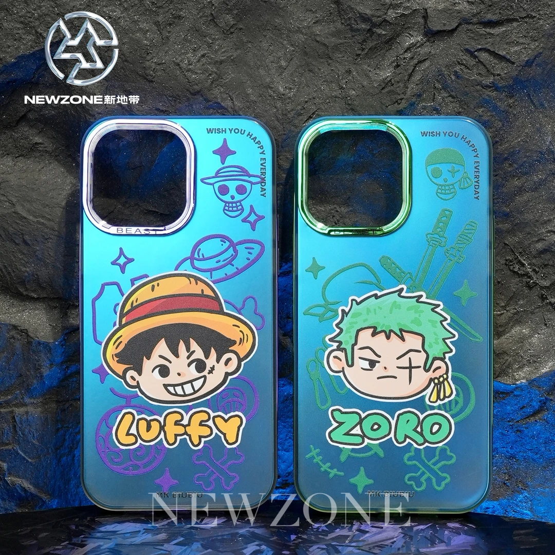 卡通海贼系列苹果15/14/13/12/11promax防摔手机壳索隆路飞钢铁侠