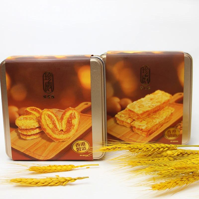 香港进口珍殿糕点蝴蝶酥松脆多重奏曲奇杏仁饼干送礼礼盒装225g