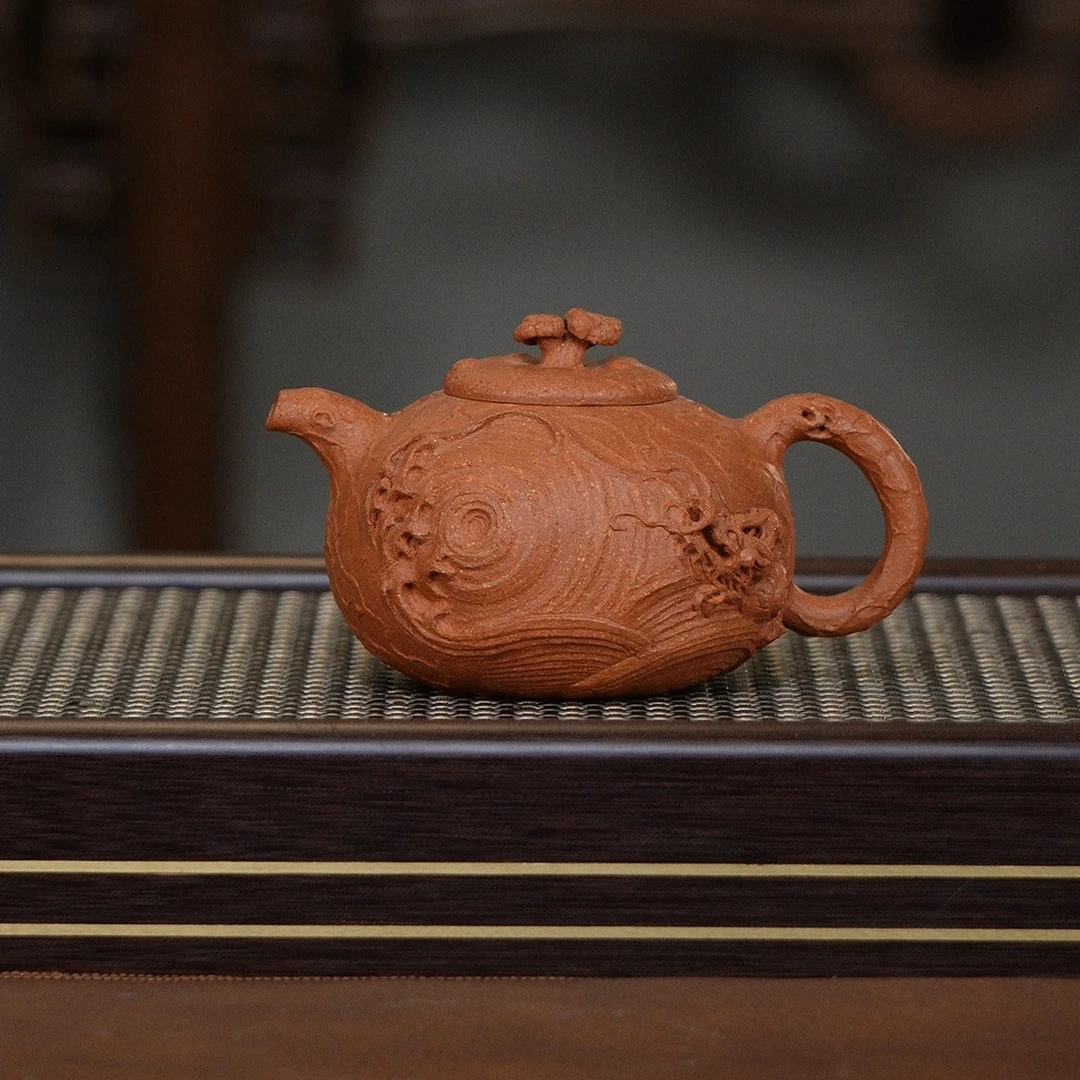 宜兴紫砂原矿金降坡全手工供春壶隐龙供春