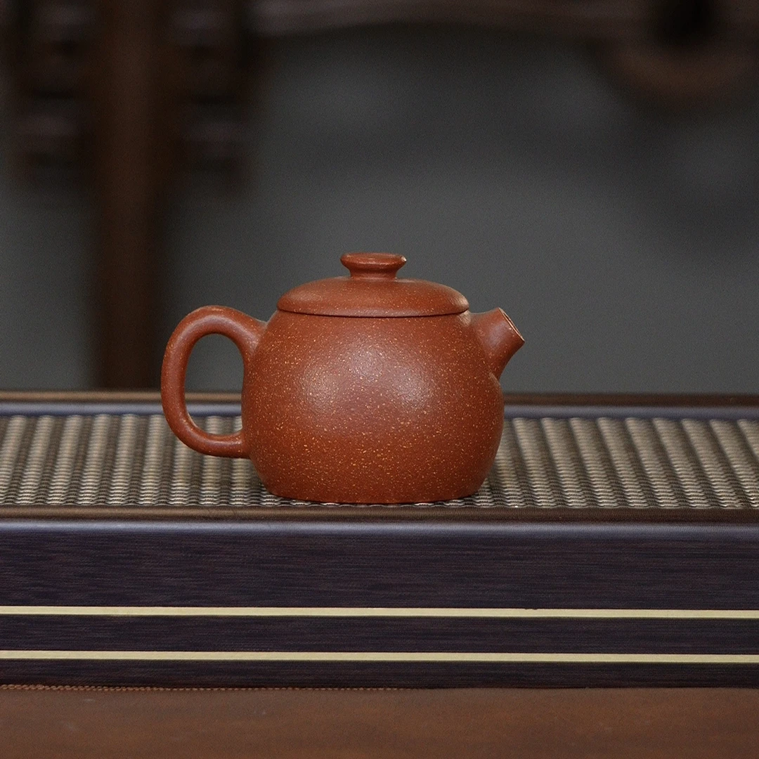 宜兴紫砂原矿半手工粗砂红降坡小文旦