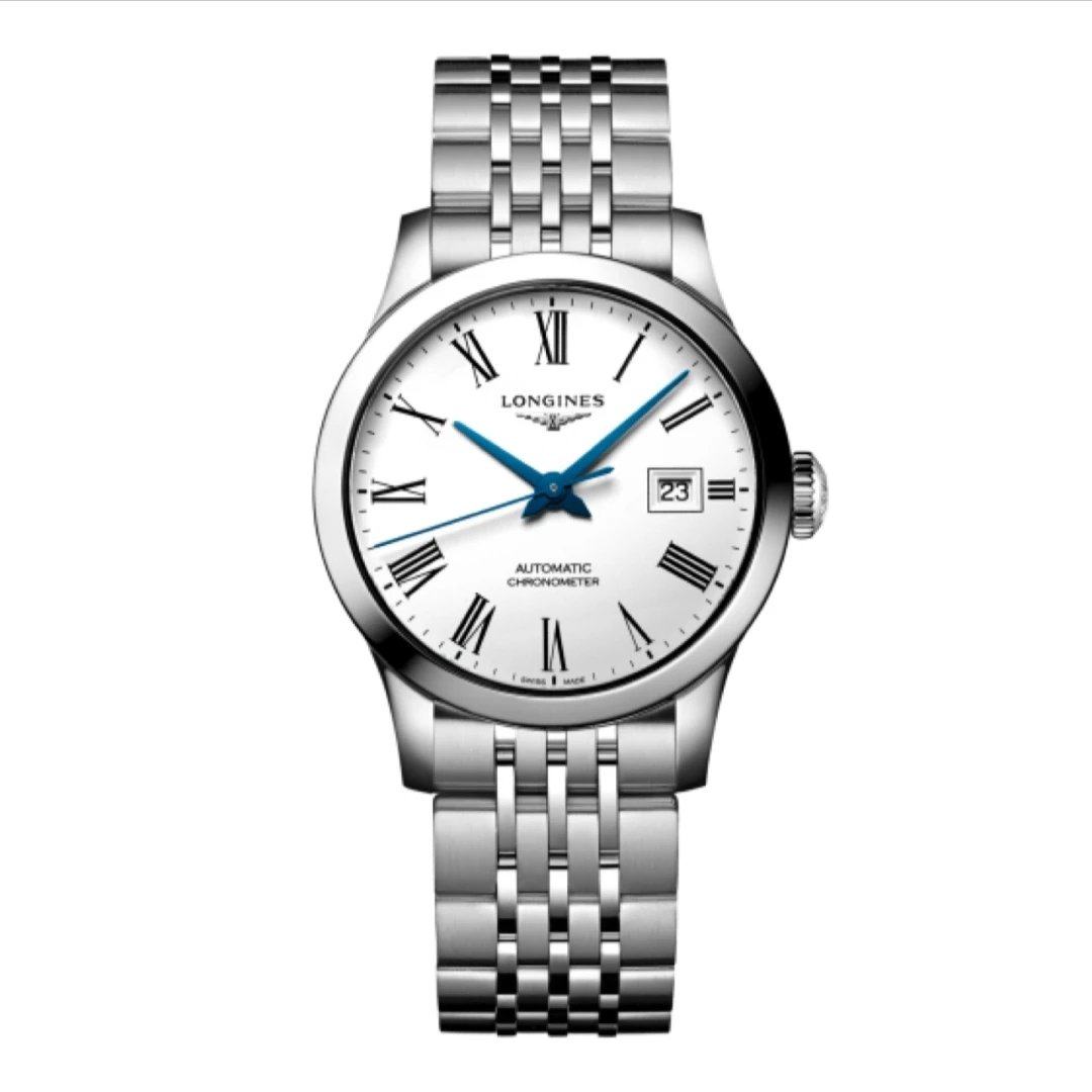 99新 Longines/浪琴 开创者321/30mm机械女表/白盘罗马刻度/钢带