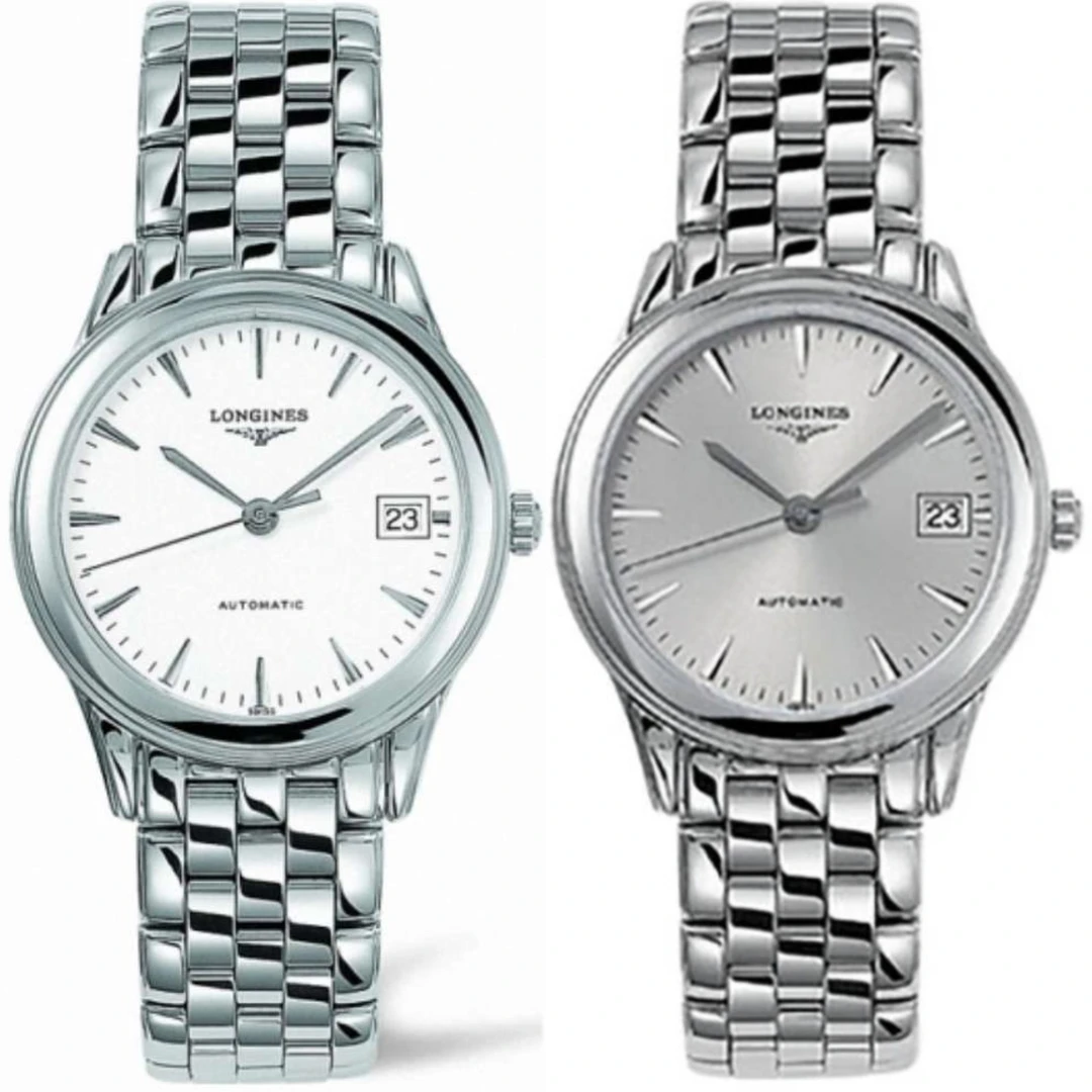 99新 Longines/浪琴 军旗774/36mm/白灰条丁/男士百搭/自动机械
