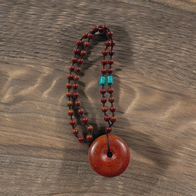 泗水富贵红砭石：平安扣