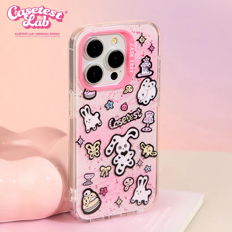 幸运小兔双层印花iPhone15promax手机壳可爱苹果14pro创意少女心