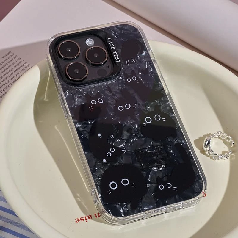 壳试验黑夜里的黑猫适用iPhone16 15 14 13Promax手机壳推荐小众