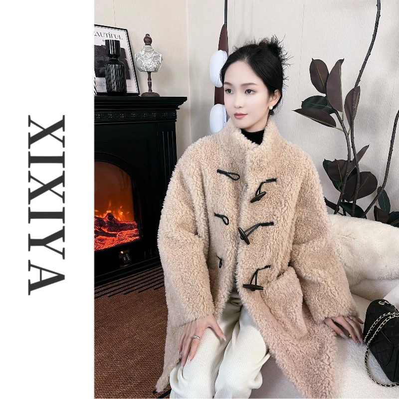 【希西亚】24秋冬新款纯羊毛时尚气质轻奢立领风短外套 XXY24061