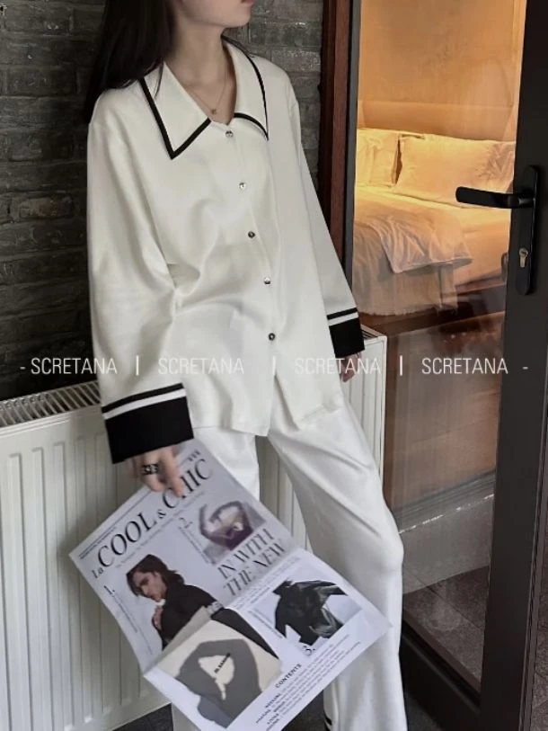 SCRETANA/安娜的秘密昼夜旋律秘鲁棉秋冬时尚简约家居服睡衣S2351