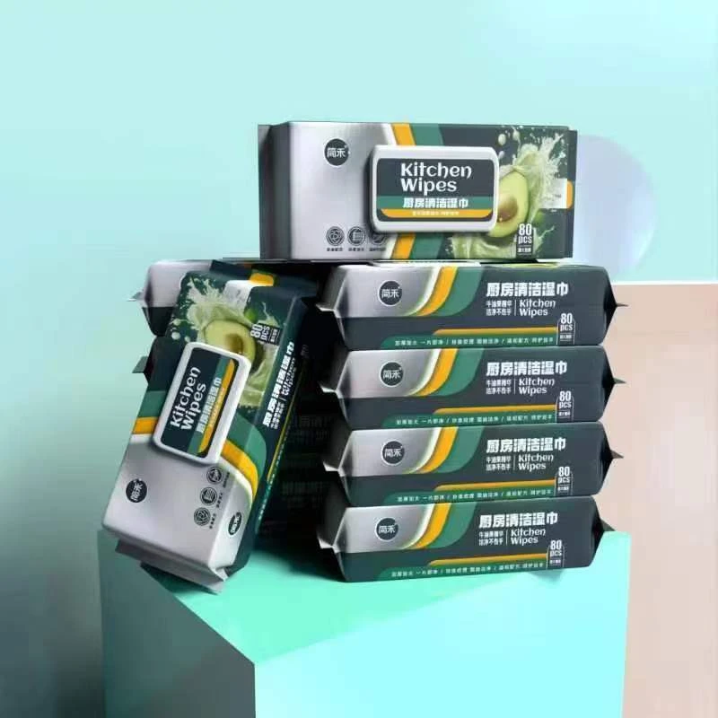 【专享】一次性厨房湿巾抹布强力去油污免洗擦油烟机加厚超大80抽