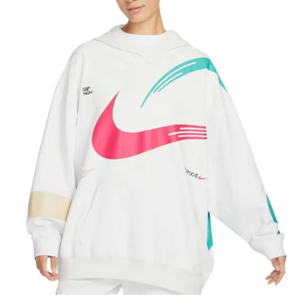 耐克Nike女子印花宽松运动休闲时尚Oversize连帽套头衫卫衣FD4798