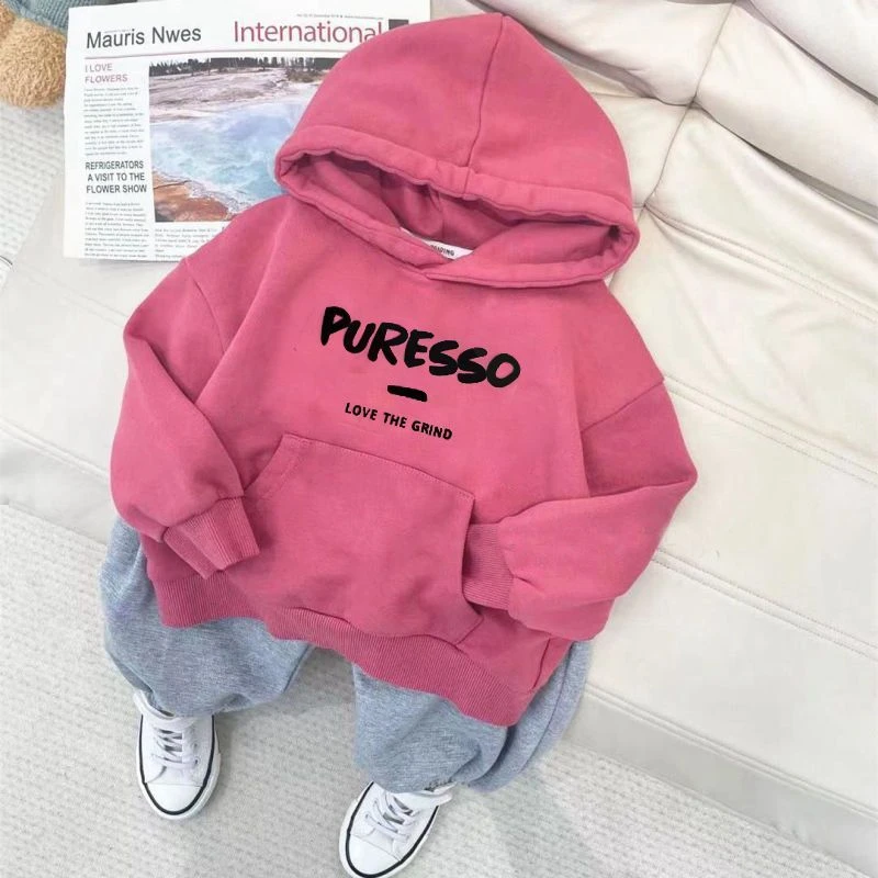 男女童秋冬加绒加厚连帽卫衣2023新款秋装宝宝中小童洋气童装上衣