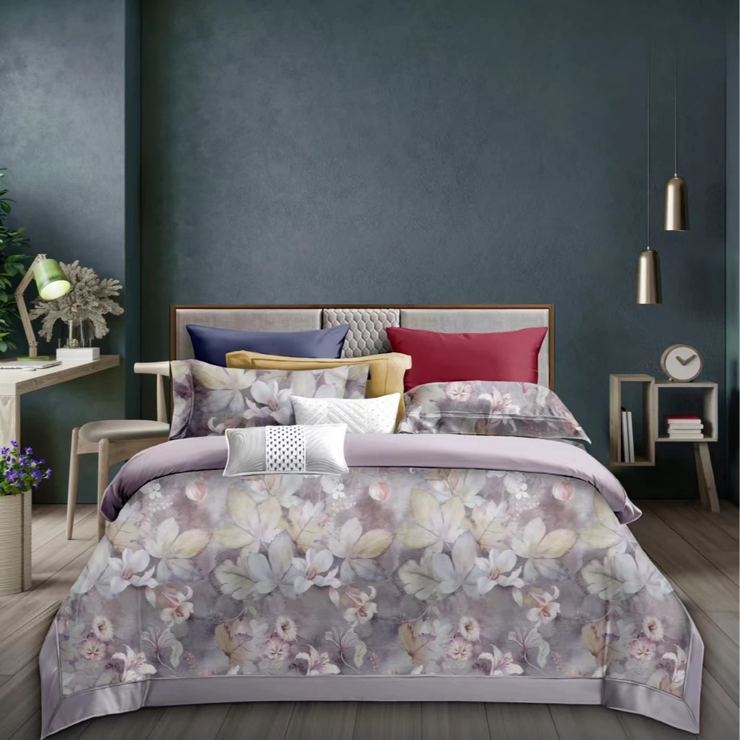 B4182 高端数码印花馨芙绒双人床单 花闲245*250四季简约设计师