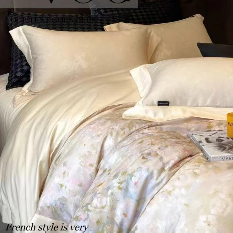 超细旦天丝棉数码印花100s四件套 微澜  标准/加大